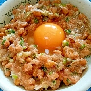 納豆の食べ方-生玉子＆辛子明太子♪